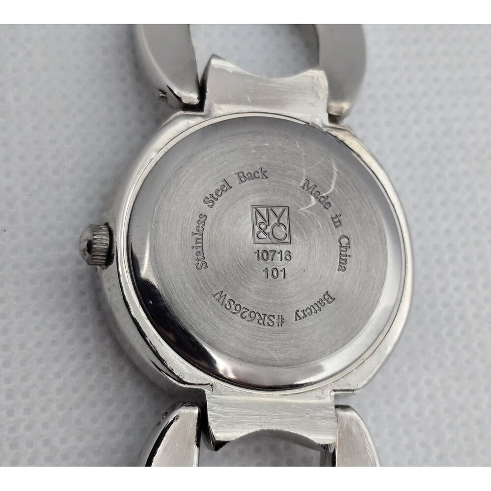 Women's NY&C Elegant Round Silver Tone Dial Case Link Bracelet Band Watch 13 - Picture 9 of 9